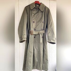 VTG USA Military Lined Trench Coat Mens Medium Long 